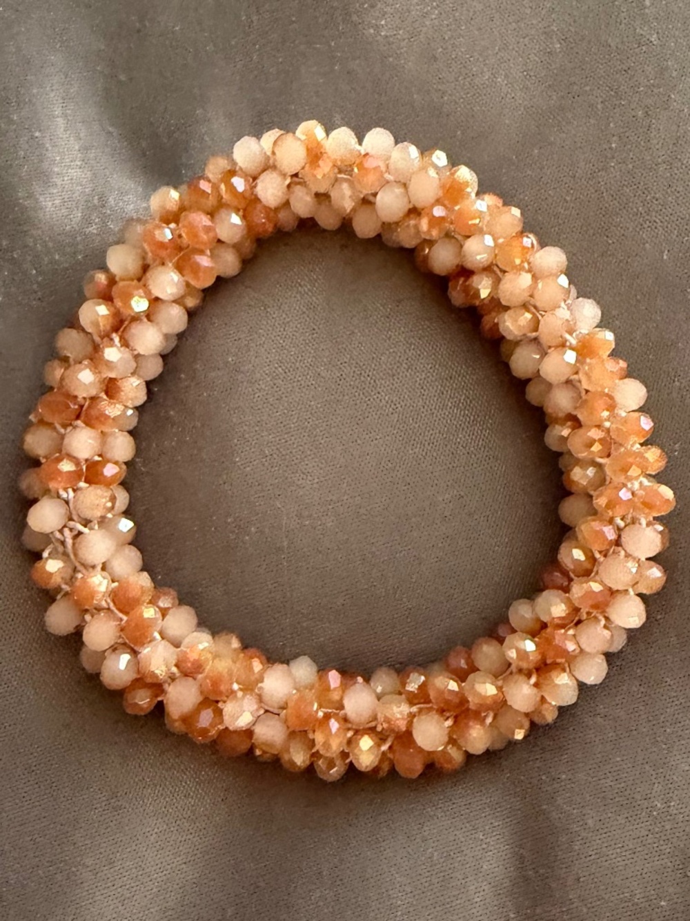 Orange Bead Cluster Bracelet